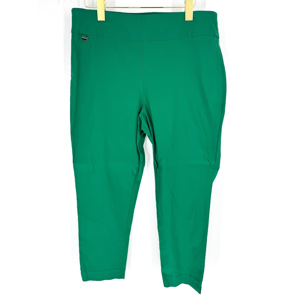 Counterparts Womens Green Pull On Straight Leg Stretch Pants Size 14